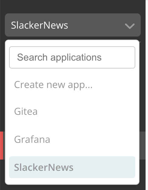 App drop down